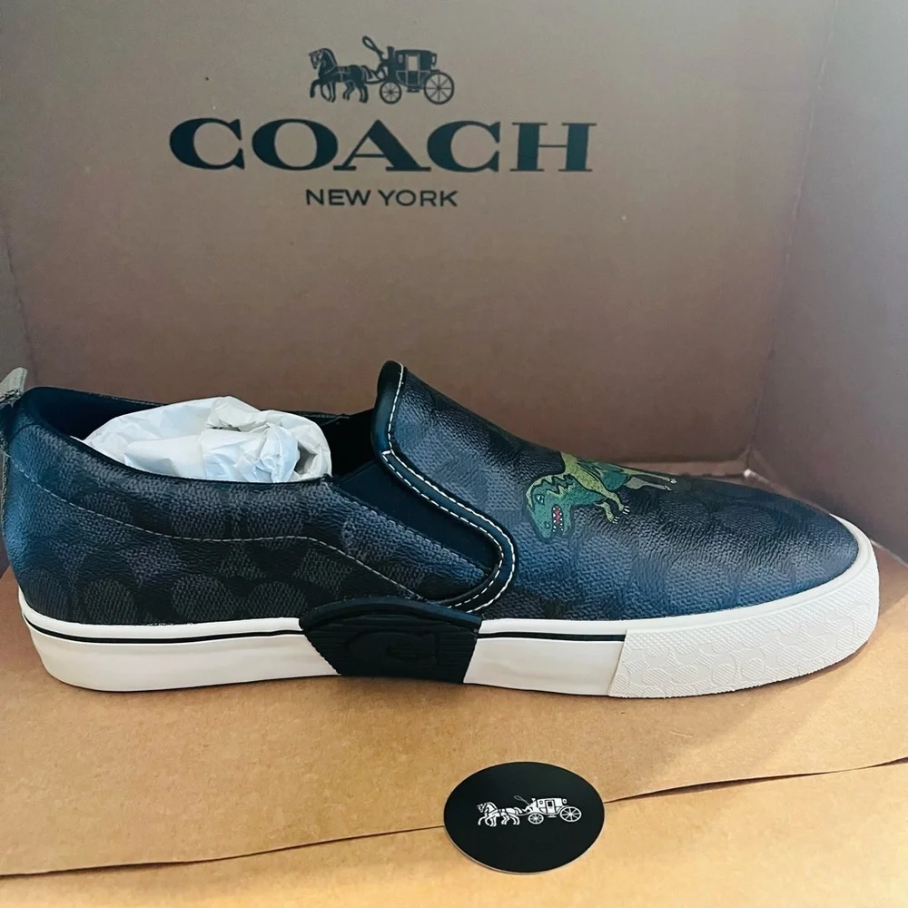 Men’s Coach Rexy Black Slip ons - Picture 3 of 4